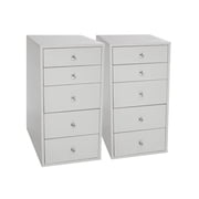 Impressions Vanity SlayStation 5 Drawer Makeup Vanity Storage Unit with Drawer Knobs Bright White