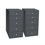 Impressions Vanity SlayStation 5 Drawer Makeup Vanity Storage Unit with Drawer Knobs Charcoal
