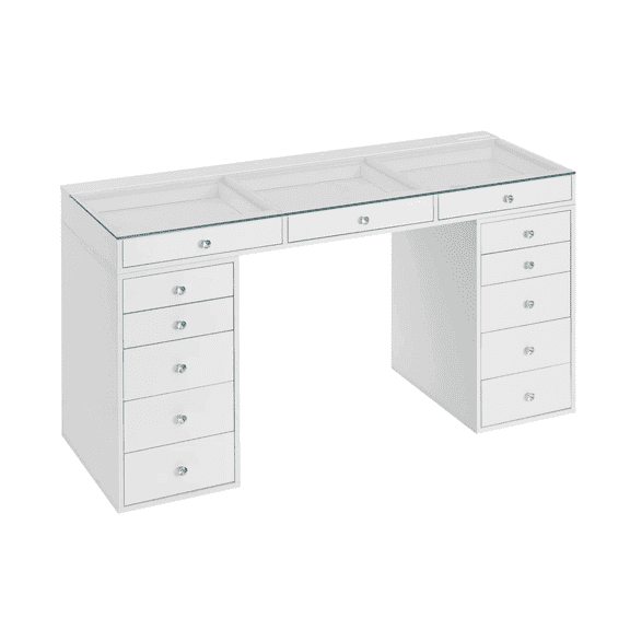 Impressions Vanity SlayStation Radiant Pro 2.0 Vanity Table with LED Light and 13 Drawers