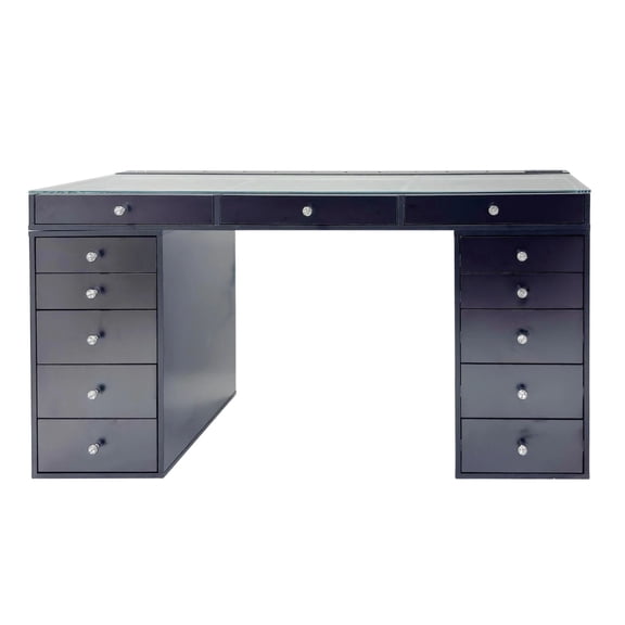 Impressions Vanity SlayStation Radiant Pro 2.0 Vanity Table with RGB Light, Clear View Glass TableTop