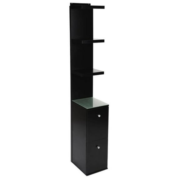 Impressions Vanity SlayStation Natalie Column with Drawers, Vanity Shelves for Storage (Black)