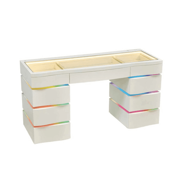 Impressions Vanity SlayStation Nebula Vanity Table with RGB Light, LED Tri Tone Strip Light Tabletop