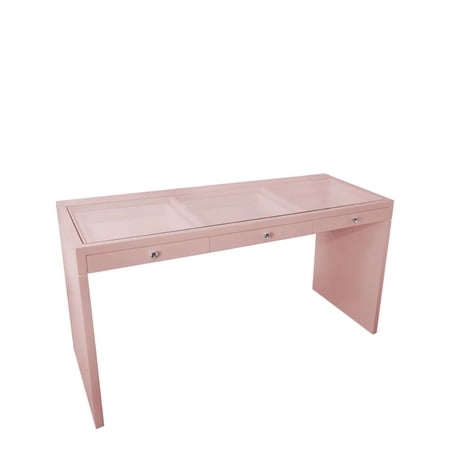 Impressions Vanity SlayStation Pro Premium Vanity Table with Diamond Style Knobs Drawers (Rose Gold)