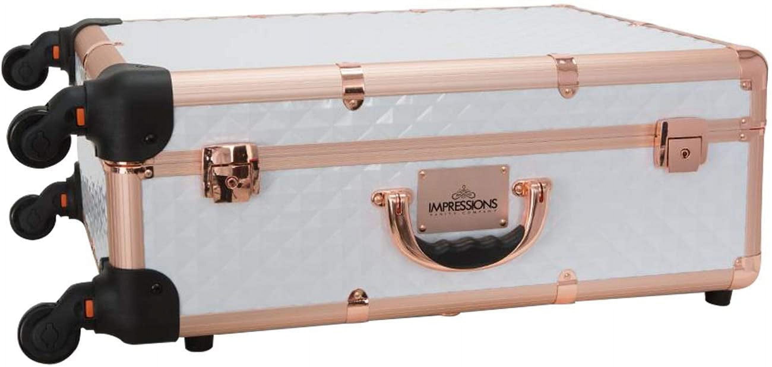 SlayCase® XL Vanity Travel Train Case in Rose Gold Bling