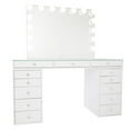thumbnail image 1 of Impressions Vanity Slaystaion Pro 2.0 Vanity Table and Mirror with Drawers Bundle (Bright White), 1 of 4