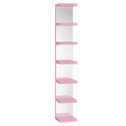 Impressions Vanity Slaystation,6 Tier Shelves Organizer, Natalie Mirrored Back Panel (Light Pink)