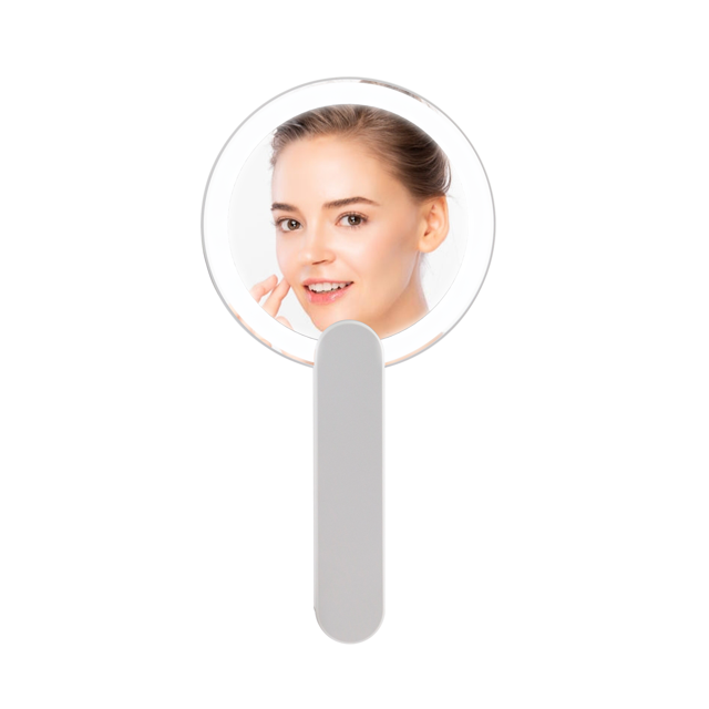 Impressions Vanity Smart Round Handheld Mirror with Swivel Handle Ring