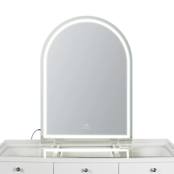 Impressions Vanity Stage Lite Arch XL Vanity Mirror with Lights and Detachable Stand (Stipe)