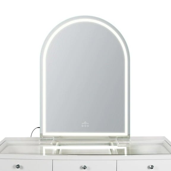 Impressions Vanity Stage Lite Arch XL Vanity Mirror with Lights and Detachable Stand (Stipe)