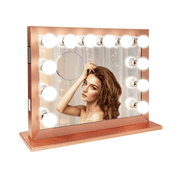 Impressions Vanity Starlight Plus LED Vanity Mirror with Lights, Tabletop or Wall Mount Gold