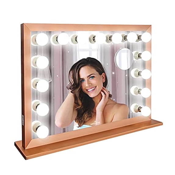 Impressions Vanity Starlight Pro LED Makeup Mirror with Lights and Detachable Base (Gold)
