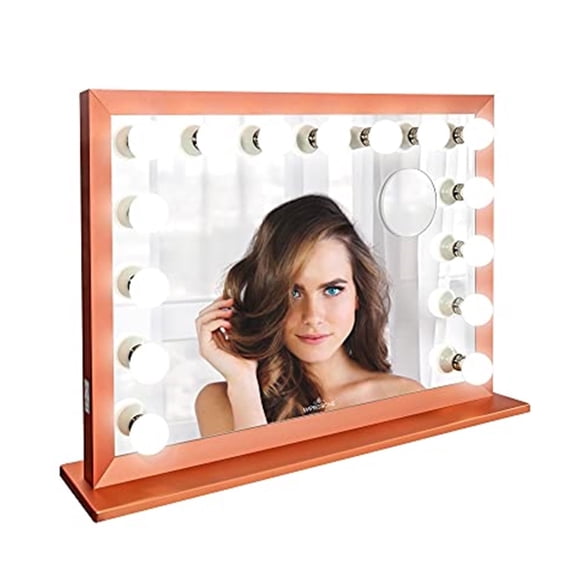 Impressions Vanity Starlight Pro LED Makeup Mirror with Lights and Detachable Base (Rose Gold)
