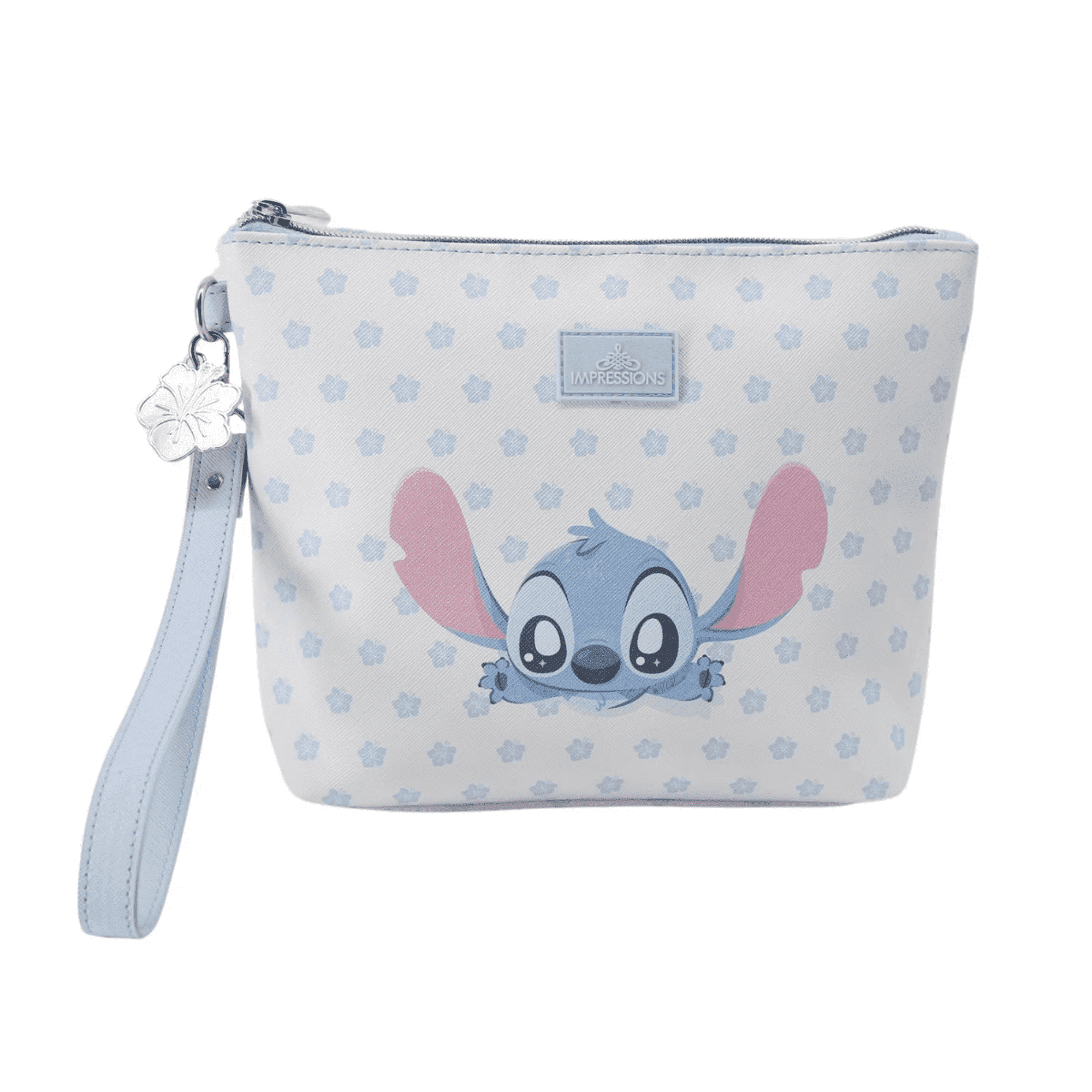 Impressions Vanity Stitch Cosmetic Pouch with Detachable Wristlet Strap, Stitch Printed Artwork
