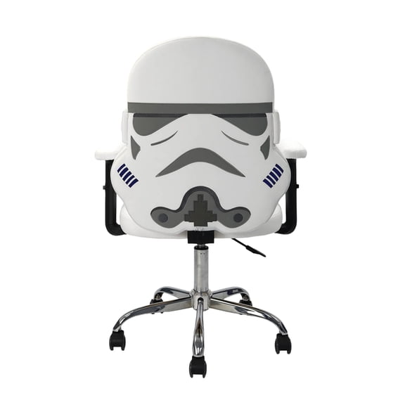 Impressions Vanity Stormtrooper Swivel Chair, Faux Leather Adjustable Vanity Chair Chrome Base