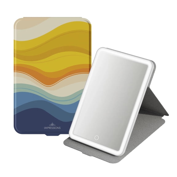 Impressions Vanity Touch Pad Folio LED Makeup Mirror with Tri Tone LED Adjustable Lighting