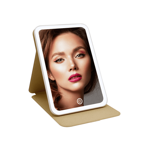 Impressions Vanity Touch Tablet Mini Tri Tone LED Lighted Makeup Mirror (Champagne Gold)