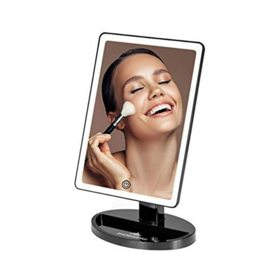 Impressions Vanity Touch Ultra Swivel Lighted Makeup Mirror with Touch Sensor, Tabletop Vanity Mirror (Black)