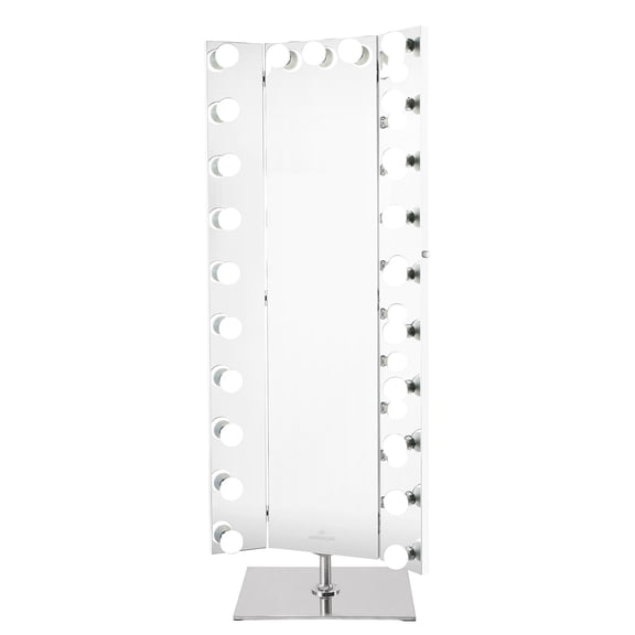 Impressions Vanity Trifecta Full Length Makeup Mirror with Lights and 180 Degree Rotation (White)
