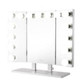 thumbnail image 1 of Impressions Vanity Trifecta Plus Vanity Mirror, Trifold Desk Makeup Mirror with Lights (Silver), 1 of 8