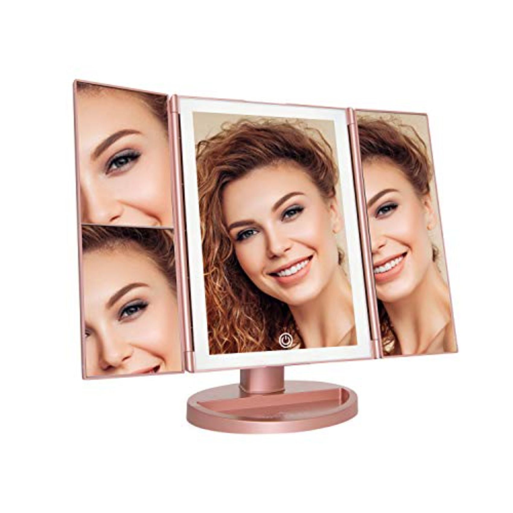 Impressions Vanity Trifold Vanity Mirror with Lights,3X and 2X