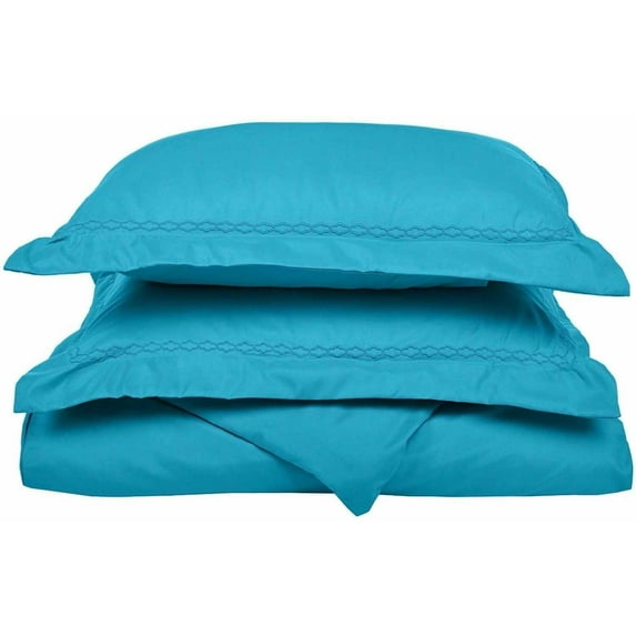 Impressions Whyte Embroidered Microfiber Duvet Cover Set