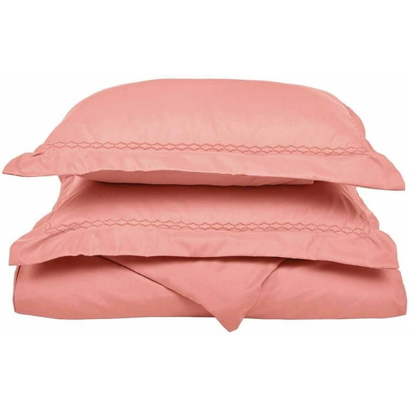 Impressions Whyte Embroidered Microfiber Duvet Cover Set