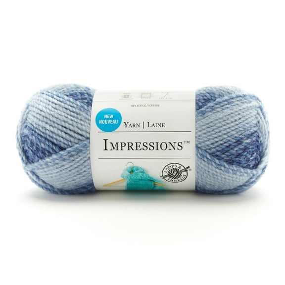 Impressions Yarn by Loops & Threads - Yarn for Knitting - Crochet - Weaving - and Arts & Crafts - Blue - Acrylic - 5.29 oz