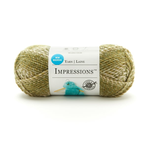 Impressions Yarn by Loops & Threads - Yarn for Knitting - Crochet - Weaving - and Arts & Crafts - Green - Acrylic - 5.29 oz