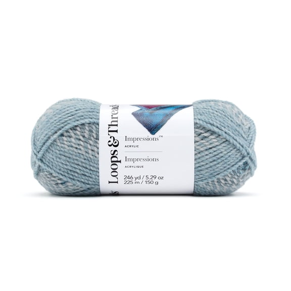 Impressions Yarn by Loops & Threads - Yarn for Knitting - Crochet - Weaving - and Arts & Crafts - Lapis - Acrylic - 5.29 oz