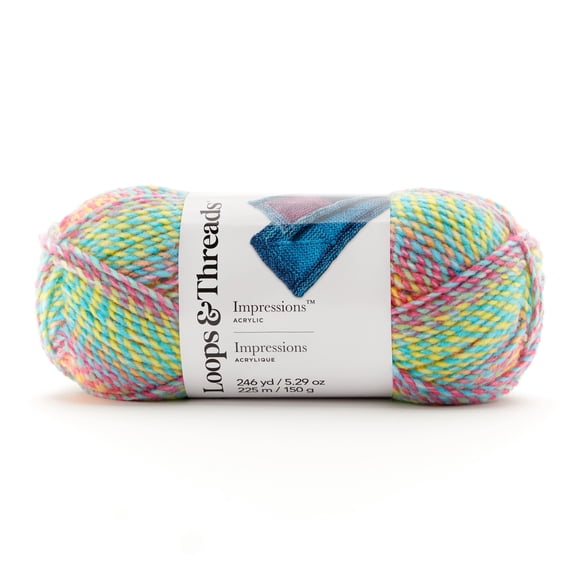 Impressions Yarn by Loops & Threads - Yarn for Knitting - Crochet - Weaving - and Arts & Crafts - Multi - Acrylic - 5.29 oz