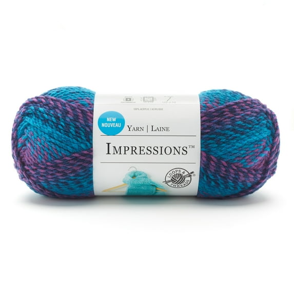 Impressions Yarn by Loops & Threads - Yarn for Knitting - Crochet - Weaving - and Arts & Crafts - Multi - Acrylic - 5.29 oz