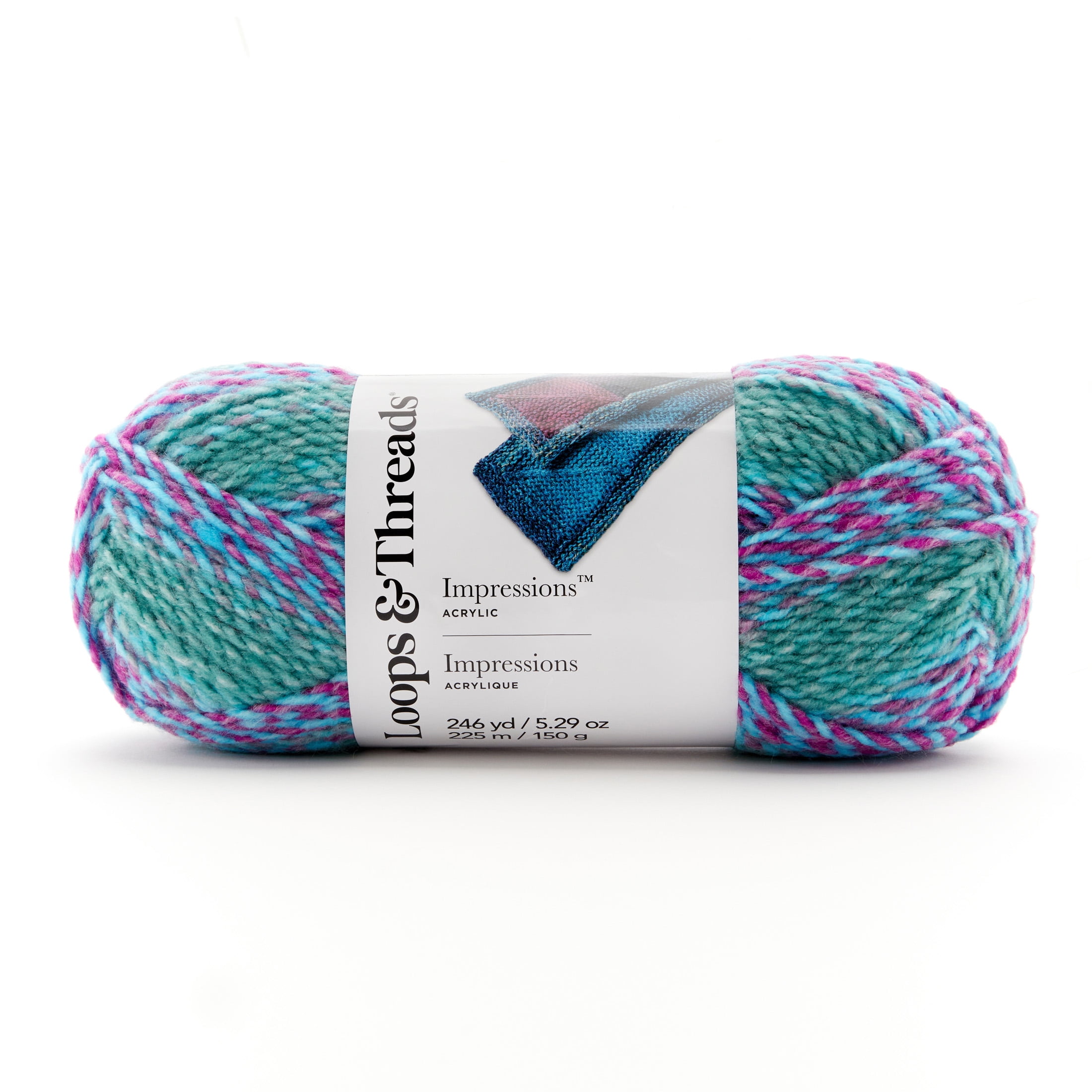 Impressions Yarn by Loops & Threads - Yarn for Knitting - Crochet - Weaving - and Arts & Crafts - Multi - Acrylic - 5.29 oz