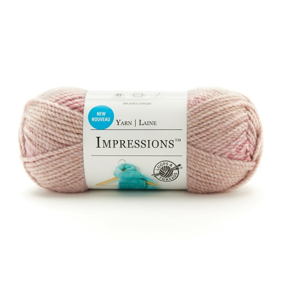 Impressions Yarn by Loops & Threads - Yarn for Knitting - Crochet - Weaving - and Arts & Crafts - Pink - Acrylic - 5.29 oz