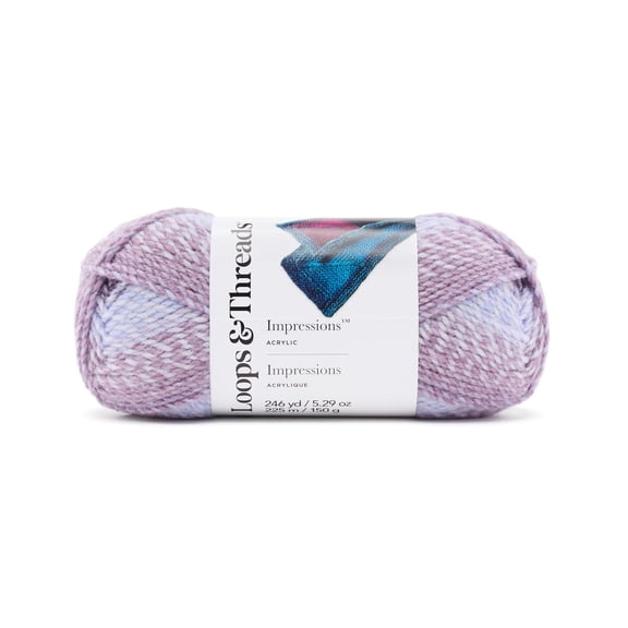 Impressions Yarn by Loops & Threads - Yarn for Knitting - Crochet - Weaving - and Arts & Crafts - Purple - Acrylic - 5.29 oz