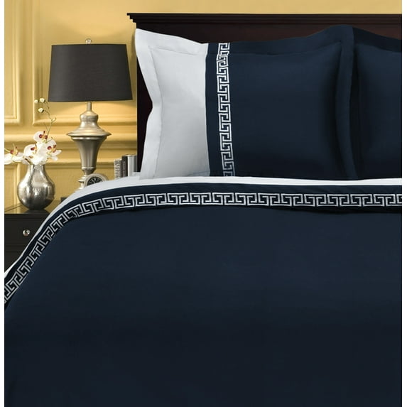 Impressions Rico Greek Key Microfiber-Polyester Duvet Cover Set