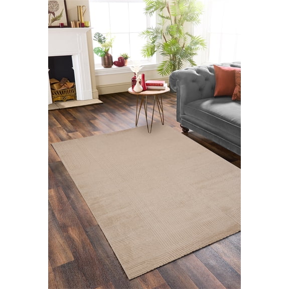 Impressive Collection 5'3" x 7'6" Modern Beige & Cream Rug for Living Room and Bedroom (160x230 cm)