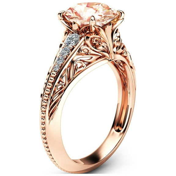Impressive Morganite Rose Gold Engagement Ring