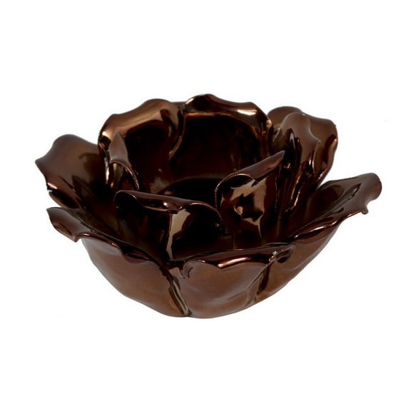 Impressive Plated Ceramic Rose Votive Holder