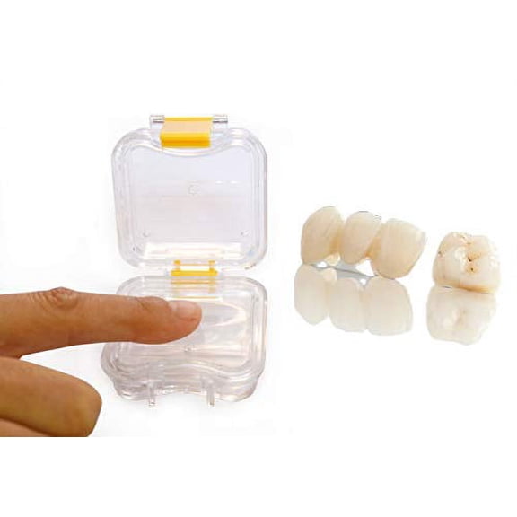Impressive Smile Dental Crown and Bridge Pillow Box with Secure Clasp | Transparent Membrane Film Showcase Tooth Box - 50 Count