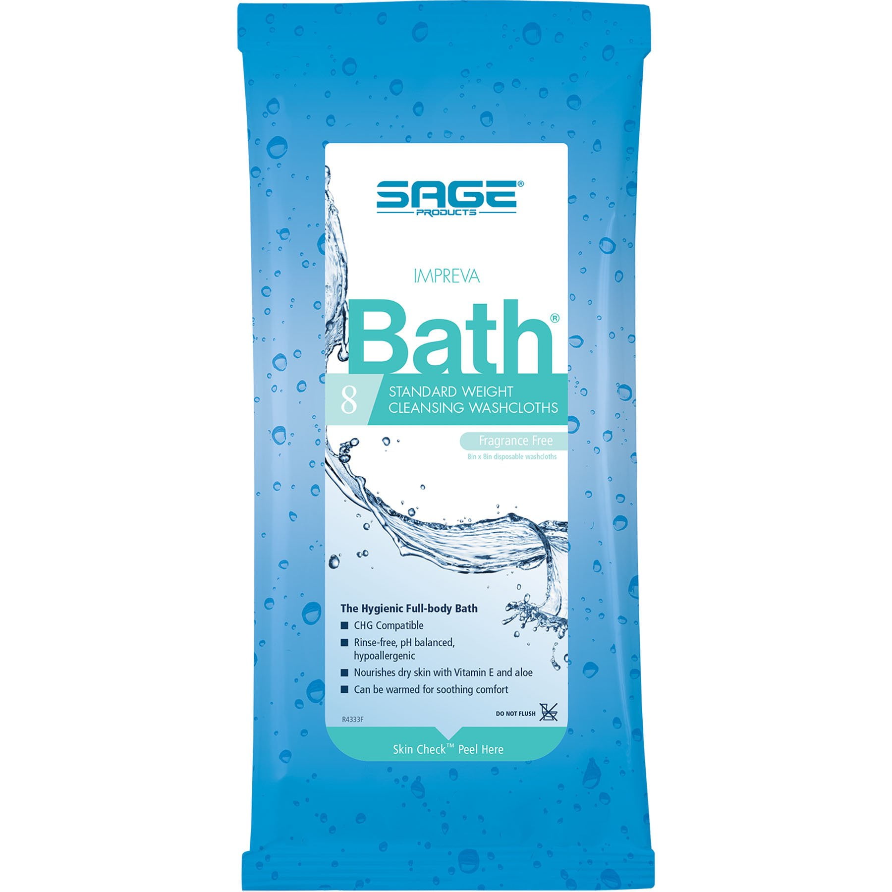 Impreva Bath Bath Wipe Soft Pack Aloe, Unscented, 7988 One Pack of 8