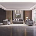 thumbnail image 1 of Impreza Thick Velvet Fabric 3PC Living Room Set Made With Wood in Gray, 1 of 13
