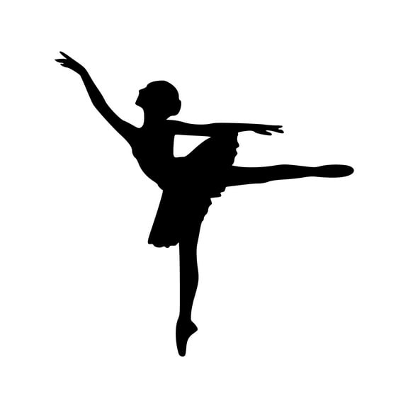Imprinted Designs Ballerina Silhouette Vinyl Wall Decal Sticker Art