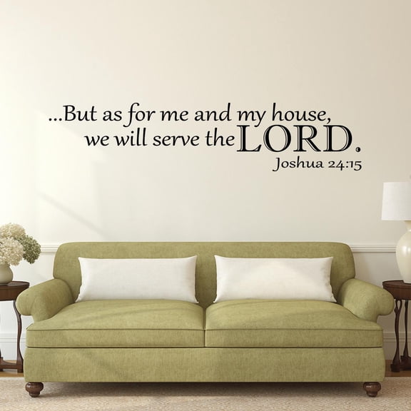 Imprinted Designs Joshua 24:15 KJV Bible Verse Vinyl Wall Decal Sticker Art (7" X 30")