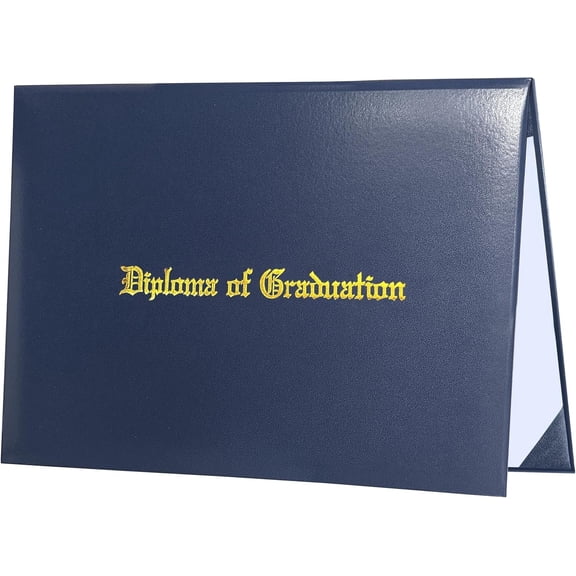 Imprinted Diploma Cover 8.5"X11" Graduation Diploma Holder Certificate Covers Navy Blue