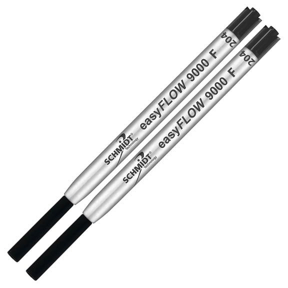 Imprinted Schmidt easyFLOW9000 Ballpoint Refill- Black Ink, Fine Tip 0.8mm - Pack of 2