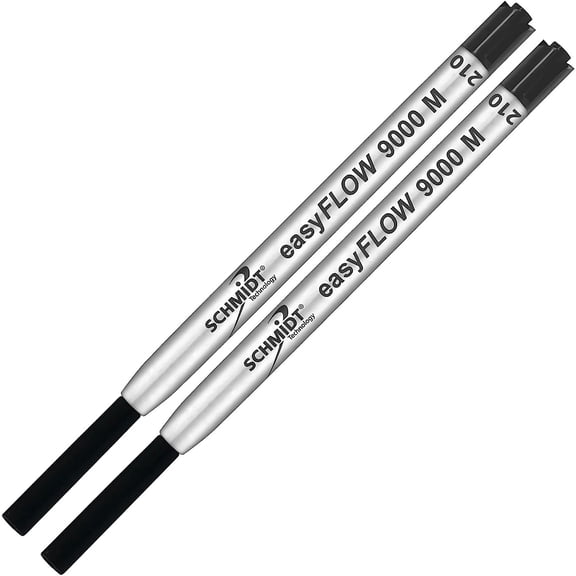 Imprinted Schmidt easyFLOW9000 Ballpoint Refill- Black Ink, Medium Tip 1.0mm - Pack of 2