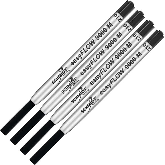 Imprinted Schmidt easyFLOW9000 Ballpoint Refill- Black Ink, Medium Tip 1.0mm - Pack of 4
