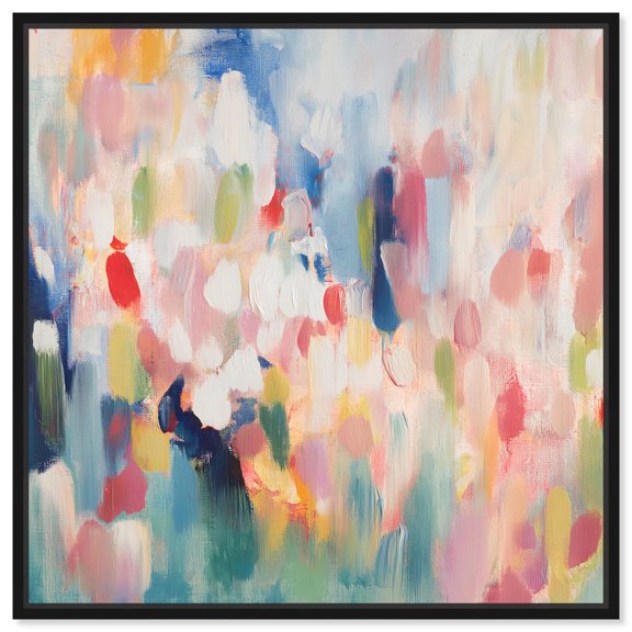 Imprints of Touch II Canvas Floral Abstract Art by Art Remedy, Black Frame, 40" x 40"