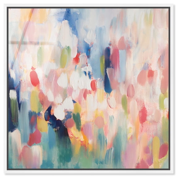 Imprints of Touch II Framed High-Gloss Acrylic Glass Wall Art Floral Abstract Art by Art Remedy, White Frame, 12 x 12