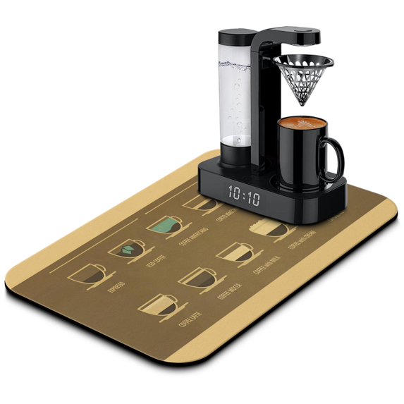 Improve Coffee Experience with 19.5x12in Mat Super Absorbent, Coffee Drying Mat Anti-Slip - Hide Stains - Great Under Coffee Machines & Kitchen Dish Drying Mats